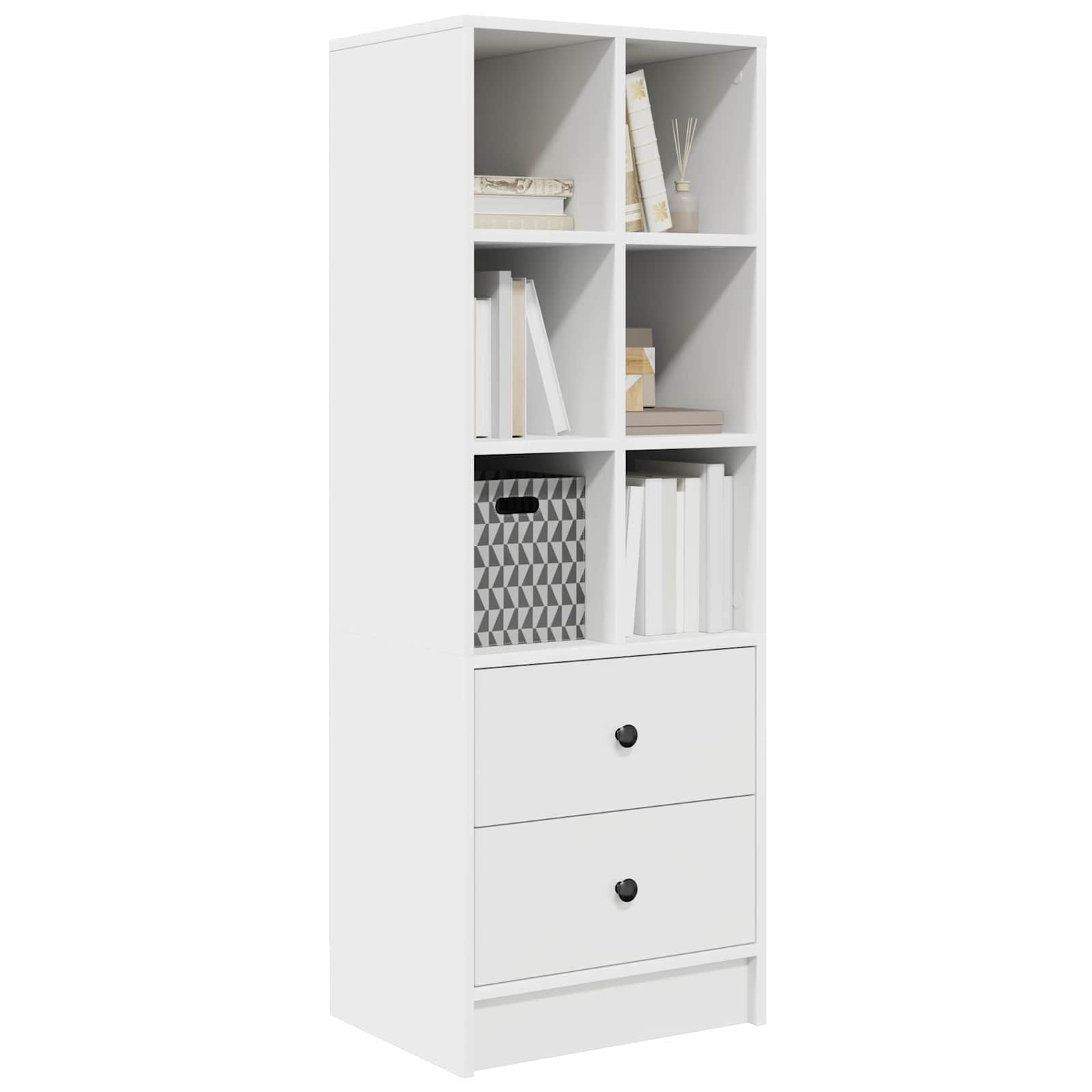 vidaXL Wit Boekenrek Wit MDF Standaard Wit Boekenrek Rechthoekig