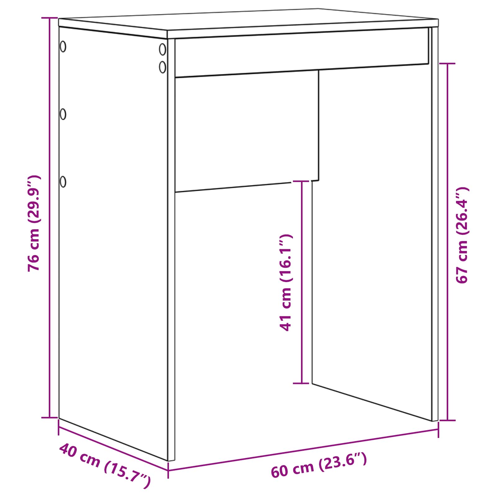vidaXL Minimalistisch Schrijfbureau Wit Spaanplaat 60 x 40 x 76 cm
