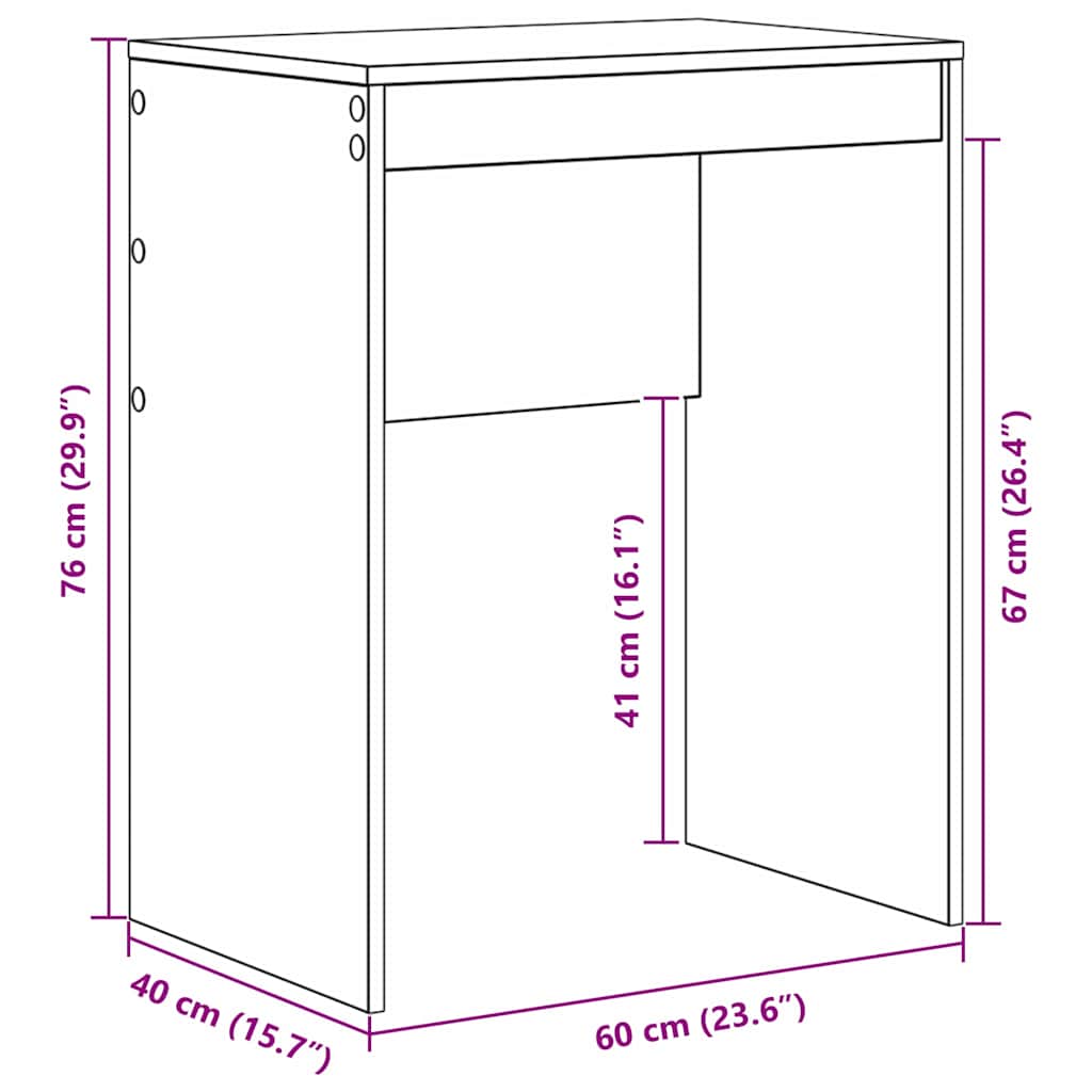 vidaXL Minimalistisch Schrijfbureau Wit Spaanplaat 60 x 40 x 76 cm