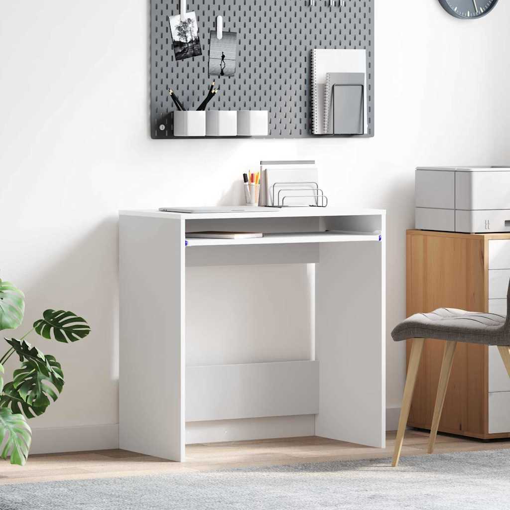 vidaXL Computerbureau Wit Geïndustrialiseerd hout Compact Organizers