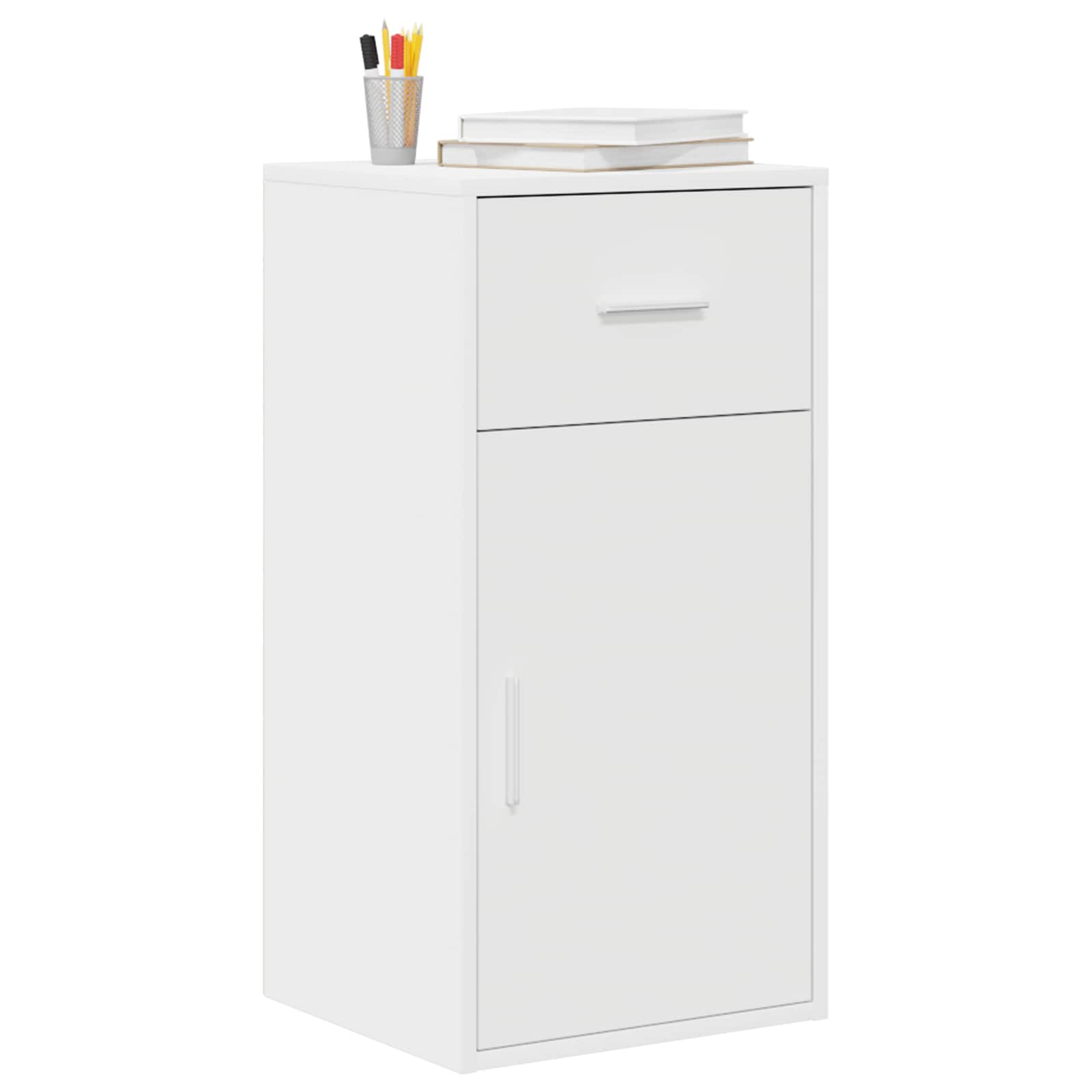 vidaXL Witte Opslagkast Wit MDF Compact Opslag Opslagkast