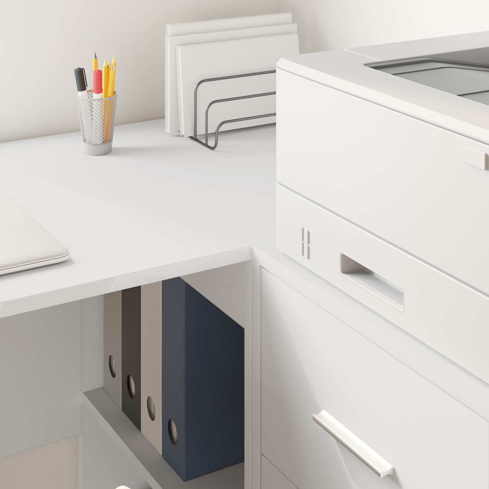 vidaXL Witte Opslagkast Wit MDF Compact Opslag Opslagkast