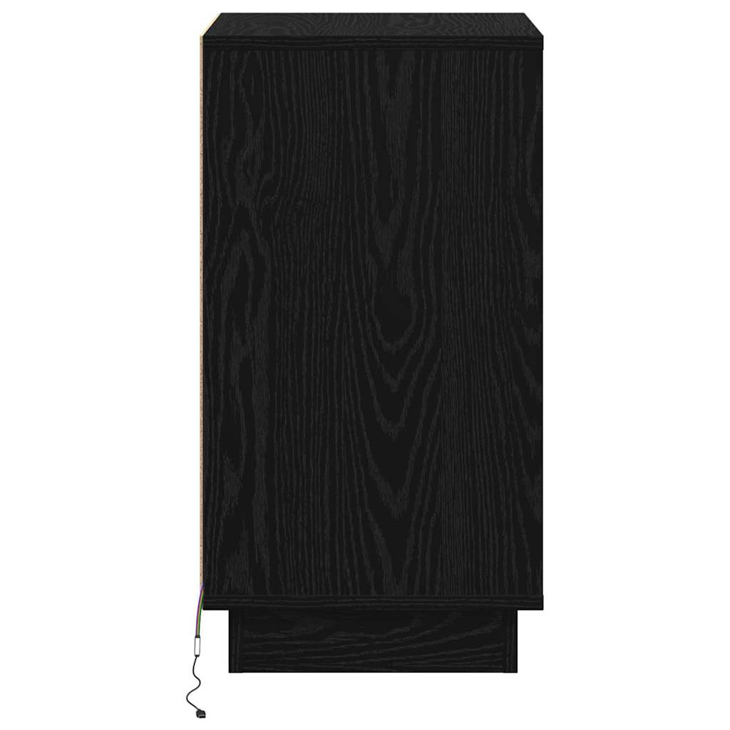 vidaXL Nachttafeltje met LED Wit 39x34,5x65 cm Geengineerd Hout