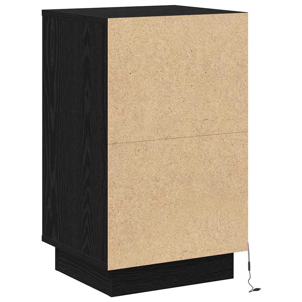 vidaXL Nachttafeltje met LED Wit 39x34,5x65 cm Geengineerd Hout