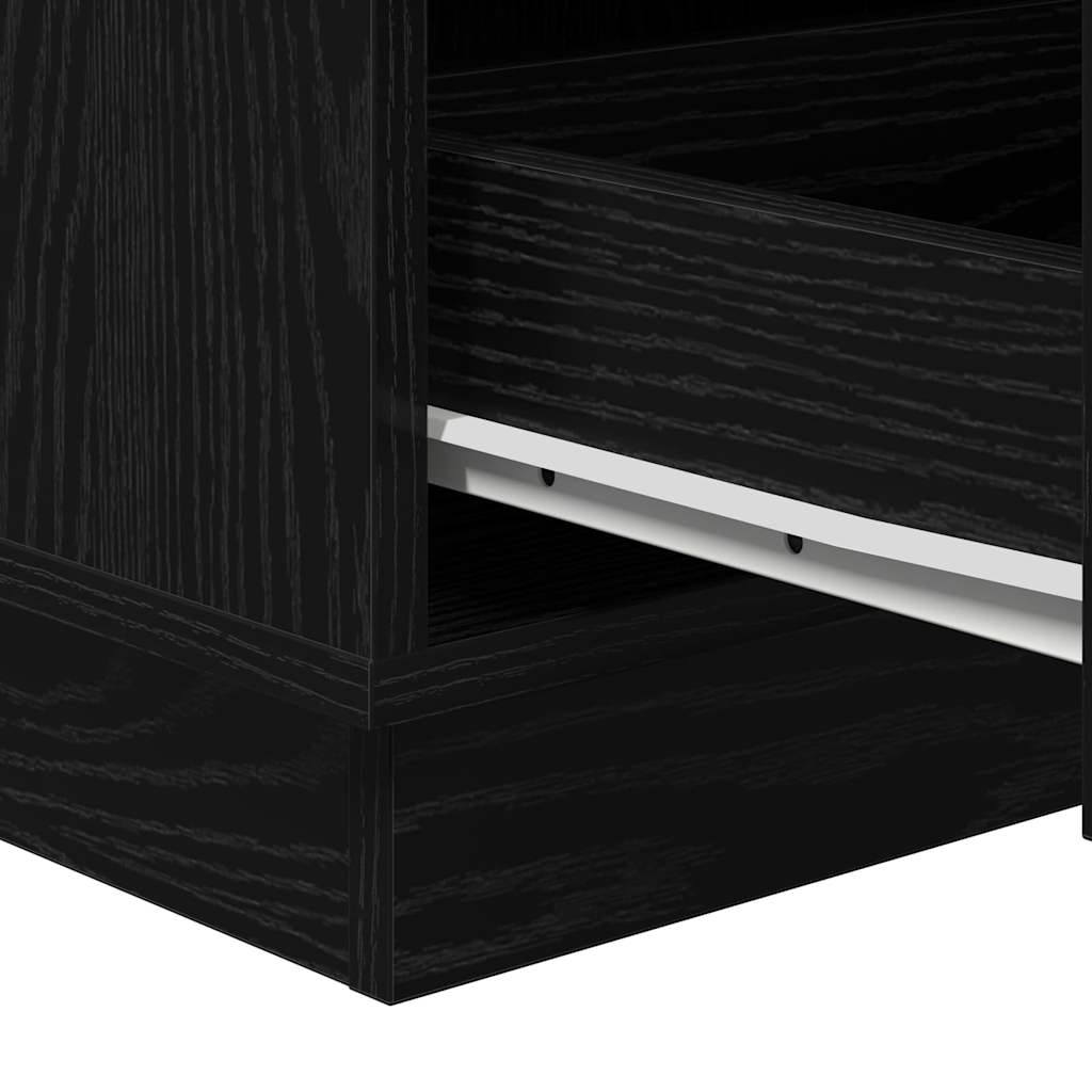 vidaXL Nachttafeltje met LED Wit 39x34,5x65 cm Geengineerd Hout