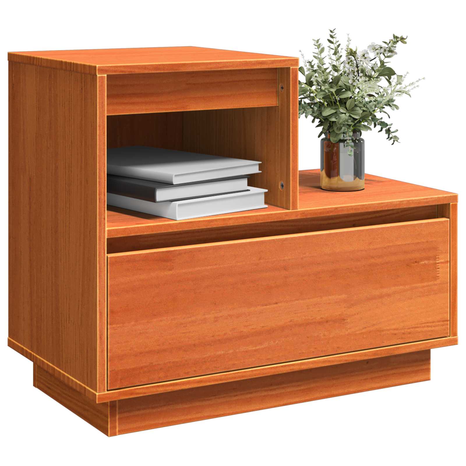 vidaXL Nachtkastjes 2 st 60x34x51 cm massief grenenhout wit