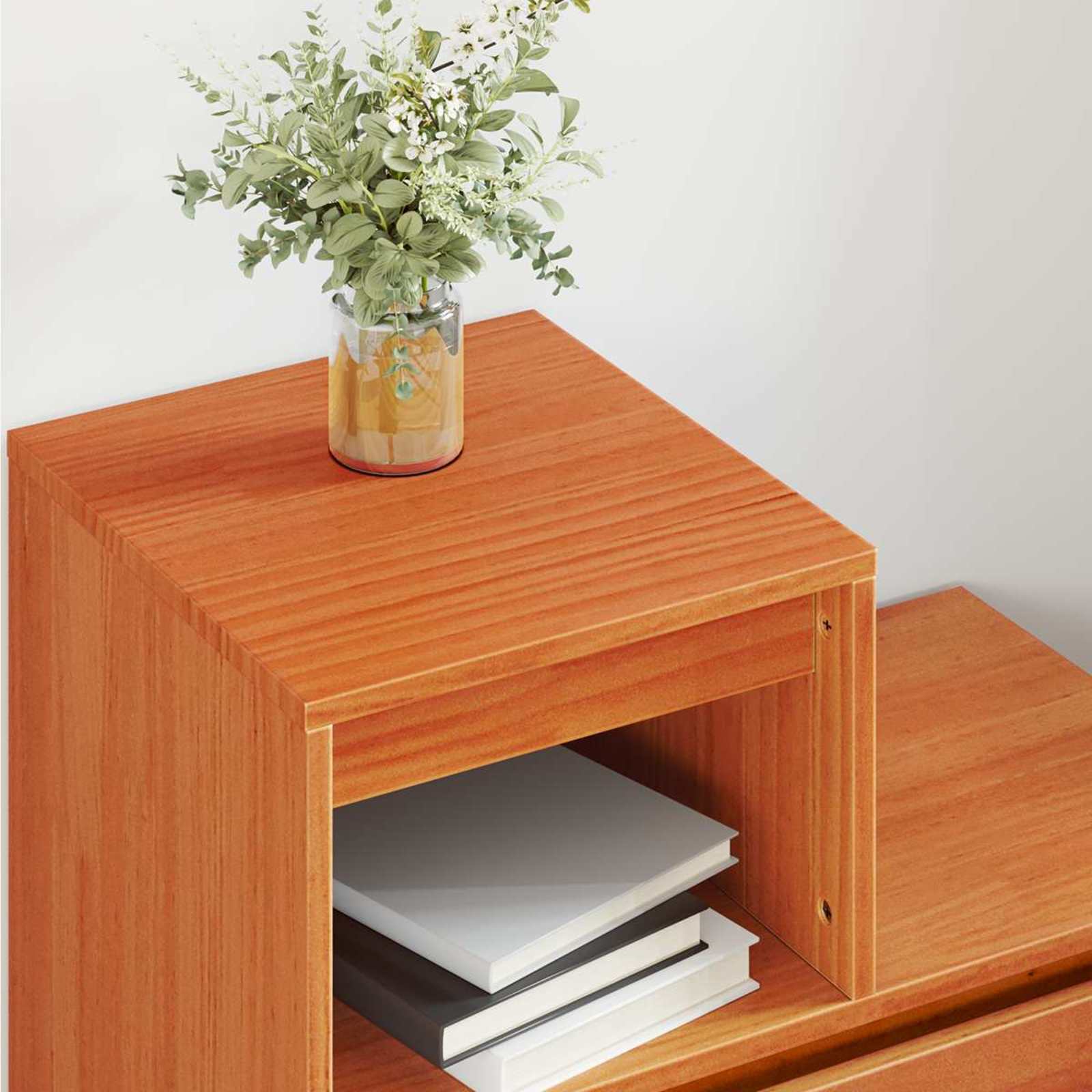 vidaXL Nachtkastjes 2 st 60x34x51 cm massief grenenhout wit