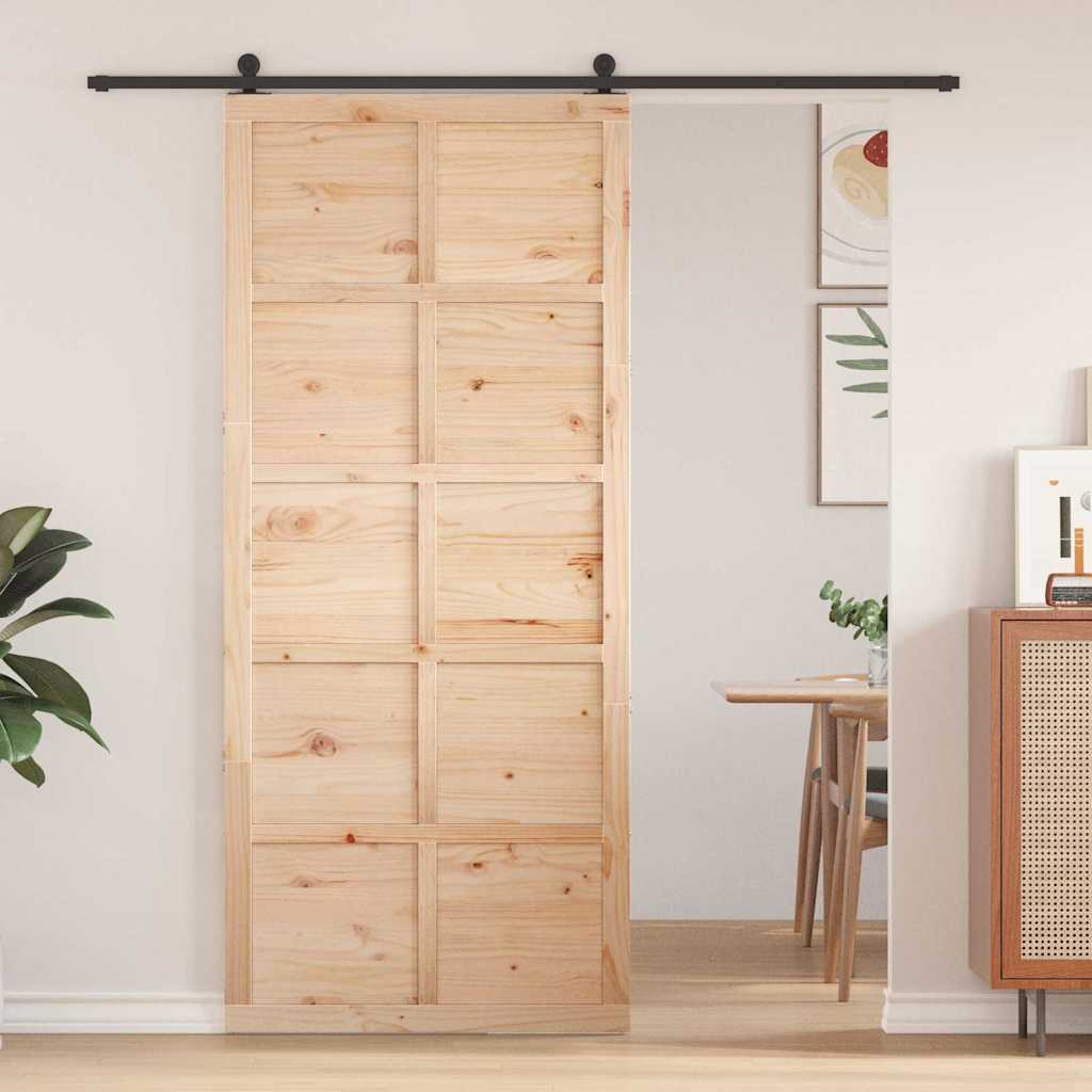 vidaXL Schuifdeur Bruin 100 x 210 cm Massief grenenhout