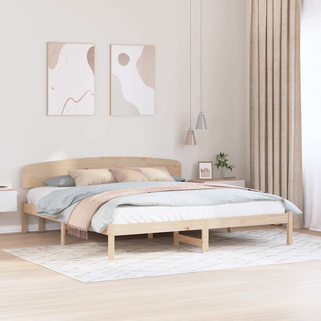 vidaXL Bed Frame met Hoofdbord 200x200 cm Massief Hout Grenen