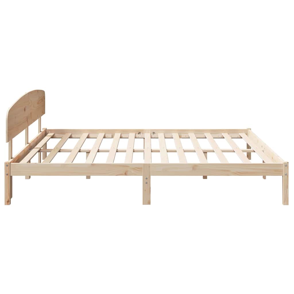 vidaXL Bed Frame met Hoofdbord 200x200 cm Massief Hout Grenen
