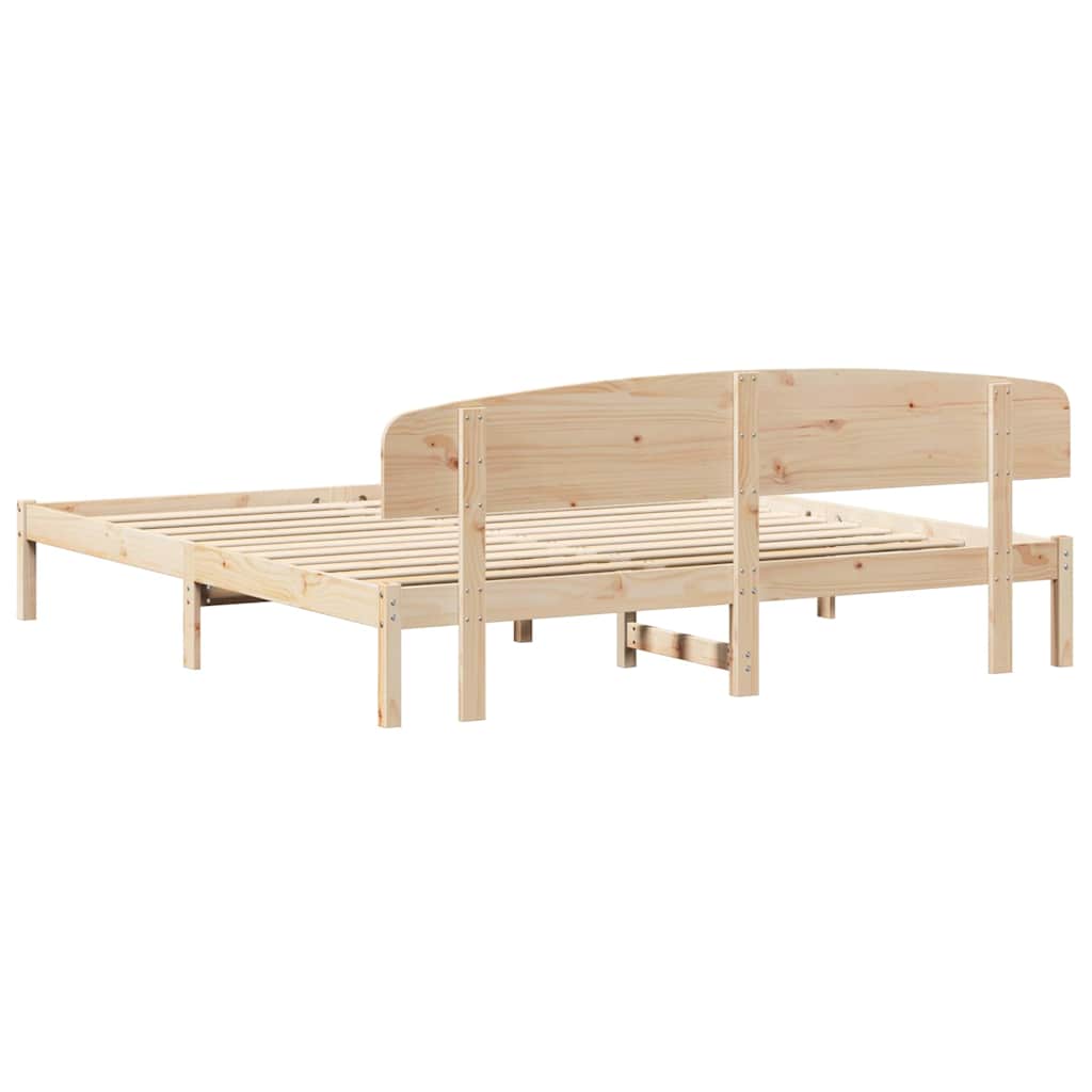 vidaXL Bed Frame met Hoofdbord 200x200 cm Massief Hout Grenen