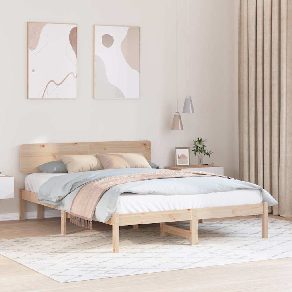 vidaXL Bedframe met Hoofdbord 200x200 cm Massief Grenen Hout
