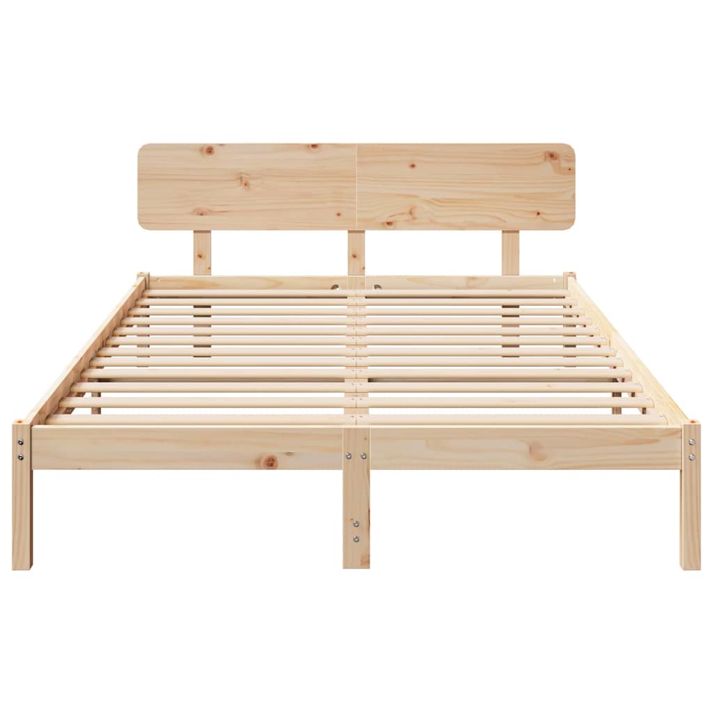 vidaXL Bedframe met Hoofdbord 200x200 cm Massief Grenen Hout