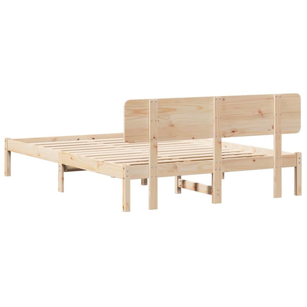 vidaXL Bedframe met Hoofdbord 200x200 cm Massief Grenen Hout