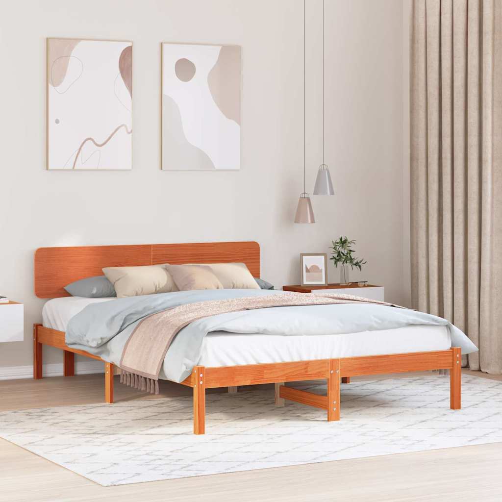 vidaXL Bedframe met Hoofdbord 200x200 cm Massief Grenen Hout