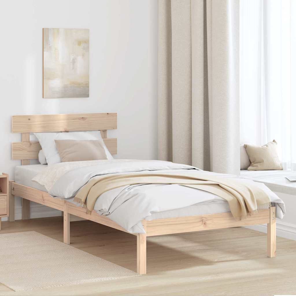 vidaXL Bedframe met Hoofdbord 180x200 cm Massief Grenenhout