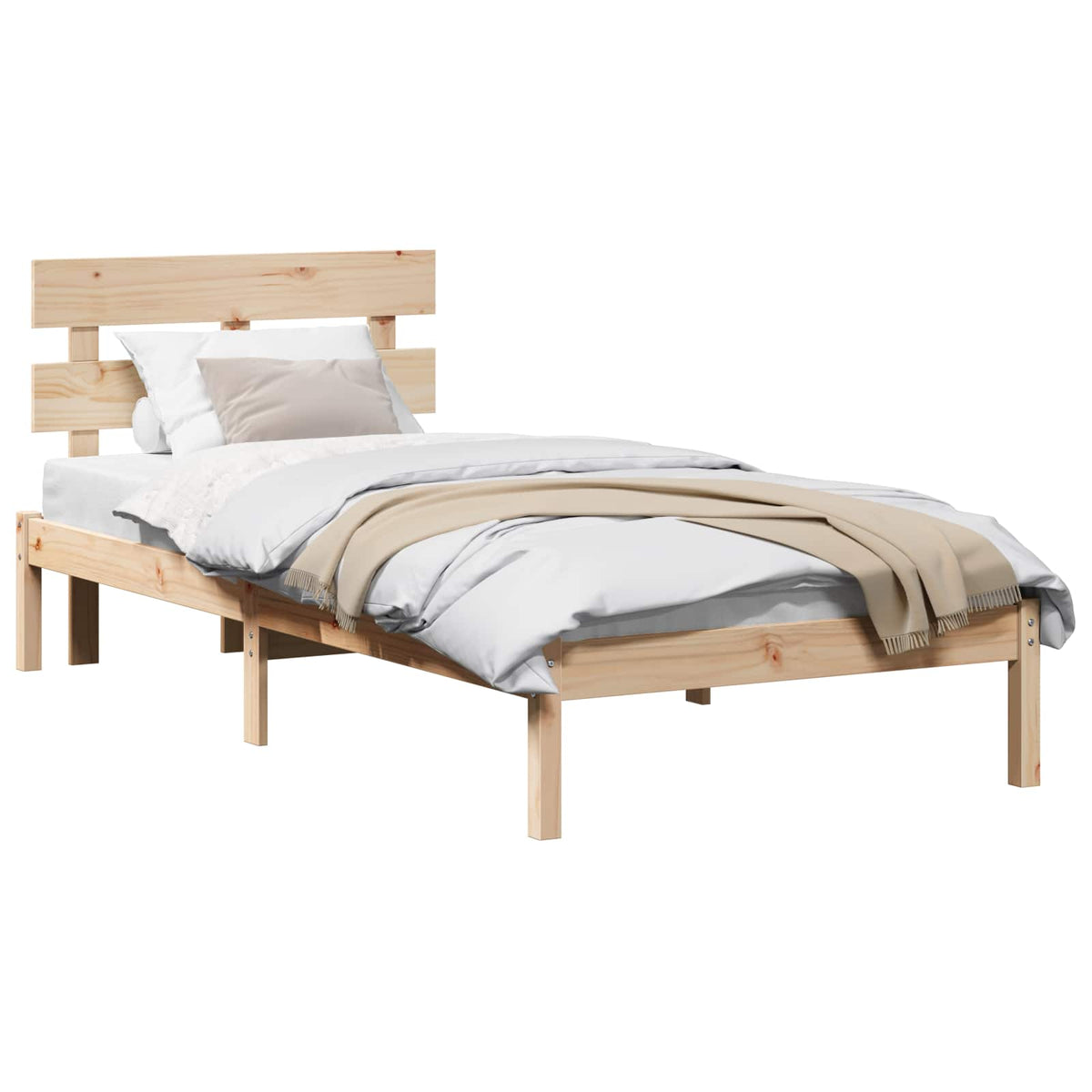 vidaXL Bedframe met Hoofdbord 180x200 cm Massief Grenenhout
