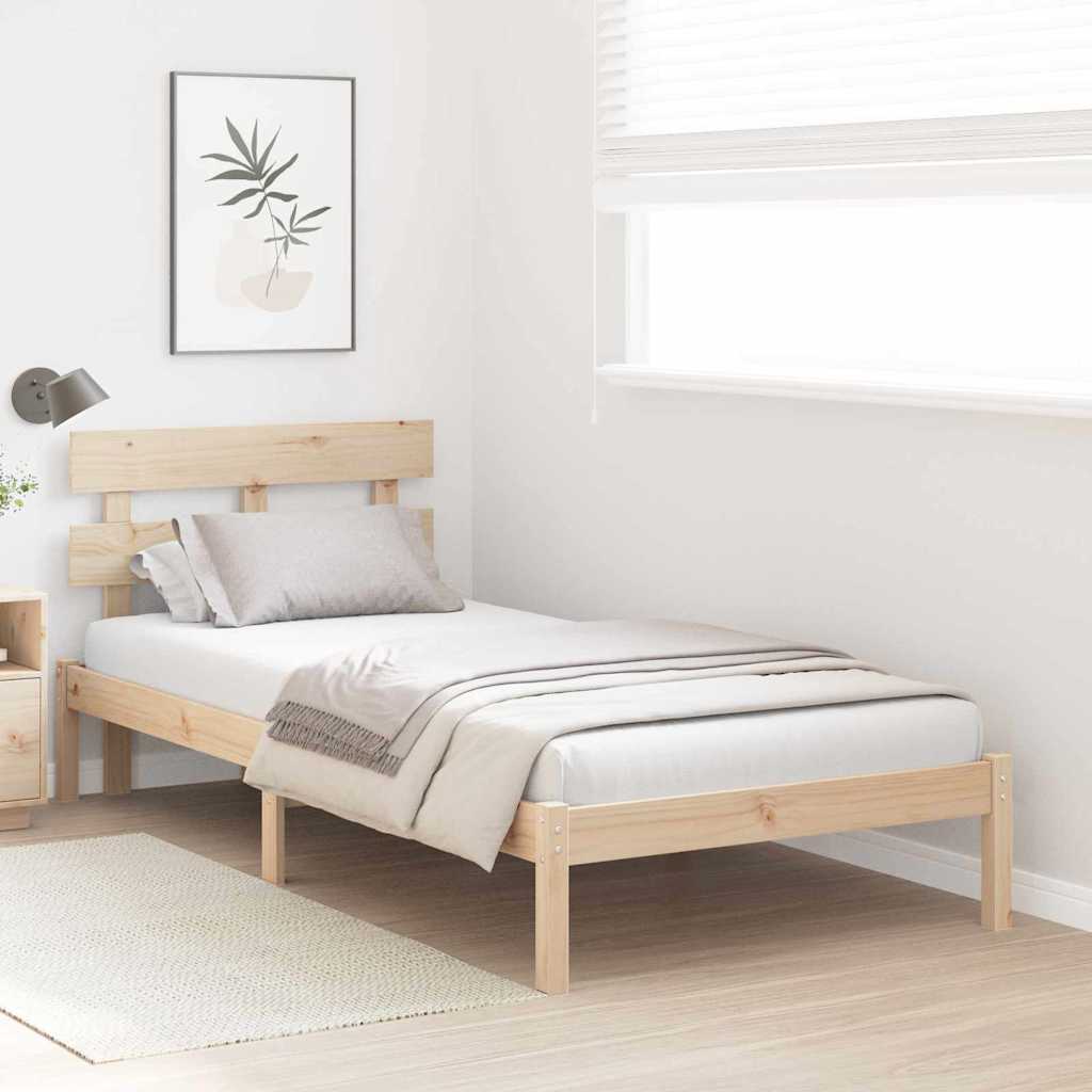 vidaXL Bedframe met Hoofdbord 180x200 cm Massief Grenenhout