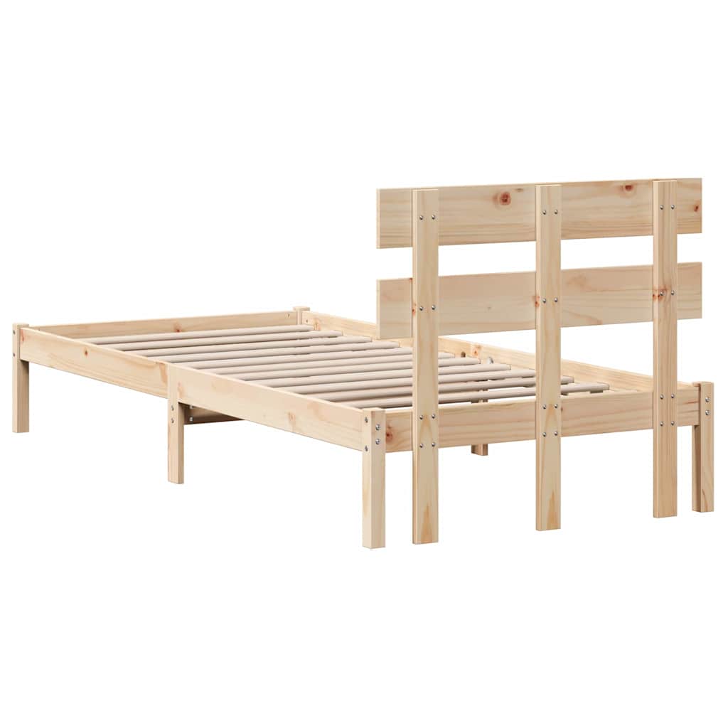 vidaXL Bedframe met Hoofdbord 180x200 cm Massief Grenenhout