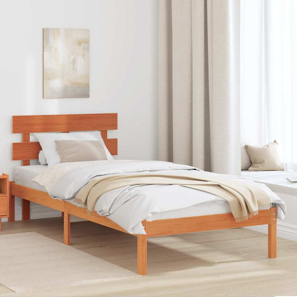 vidaXL Bedframe met Hoofdbord 180x200 cm Massief Grenenhout