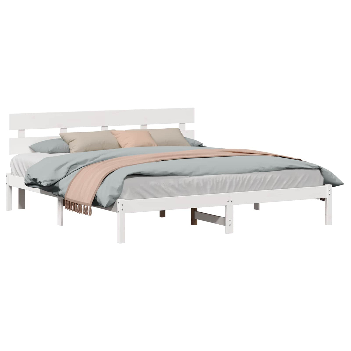 vidaXL Bedframe met Hoofdbord 180x200 cm Massief Grenenhout