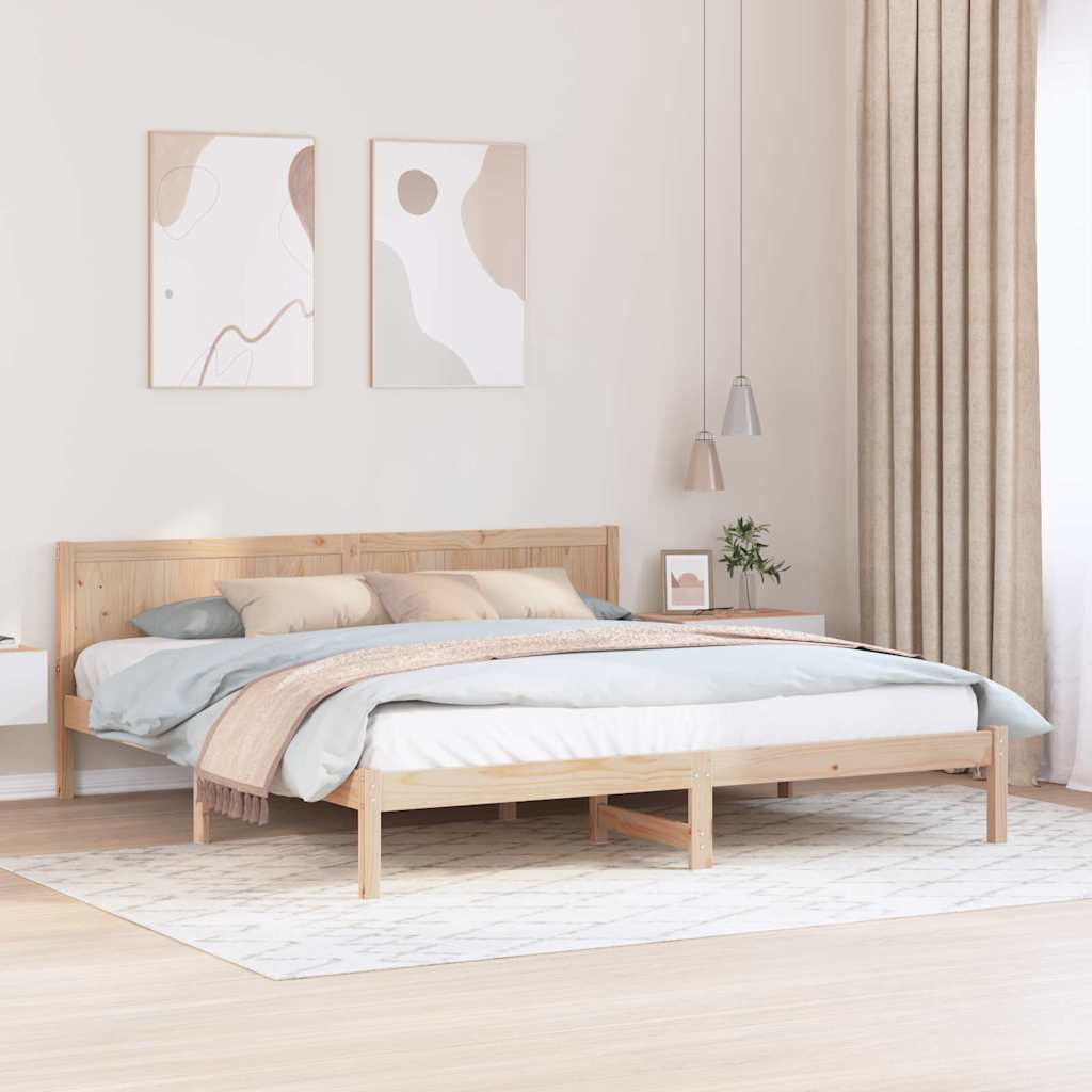vidaXL Grenenhouten Bedframe Natuurlijke houtafwerking Massief grenenhout
