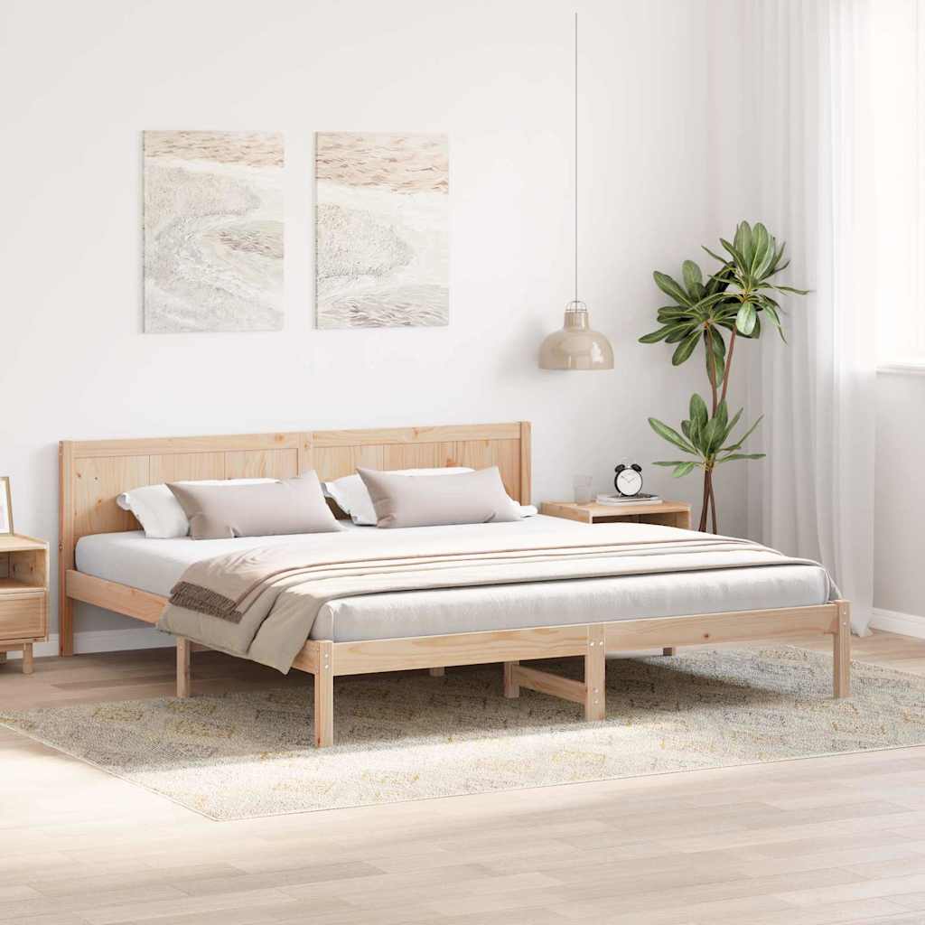 vidaXL Grenenhouten Bedframe Natuurlijke houtafwerking Massief grenenhout