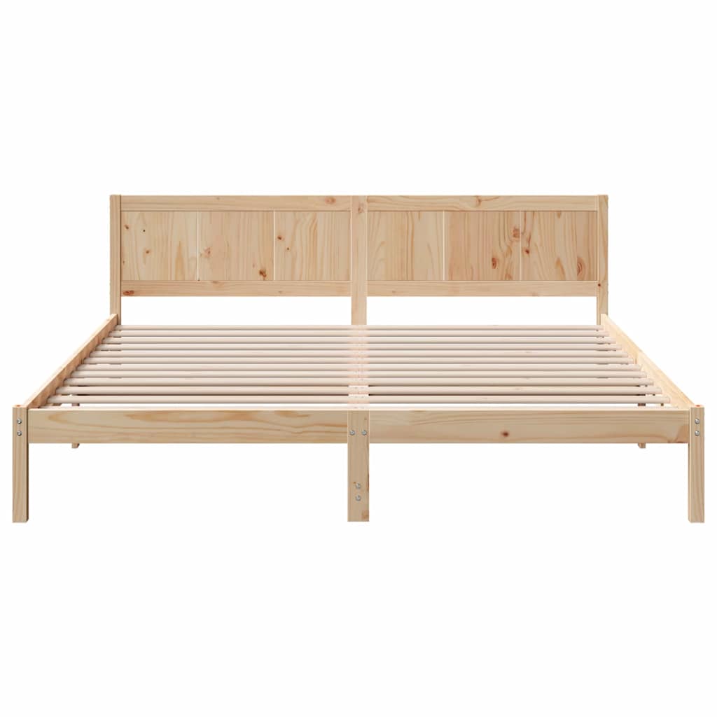vidaXL Grenenhouten Bedframe Natuurlijke houtafwerking Massief grenenhout