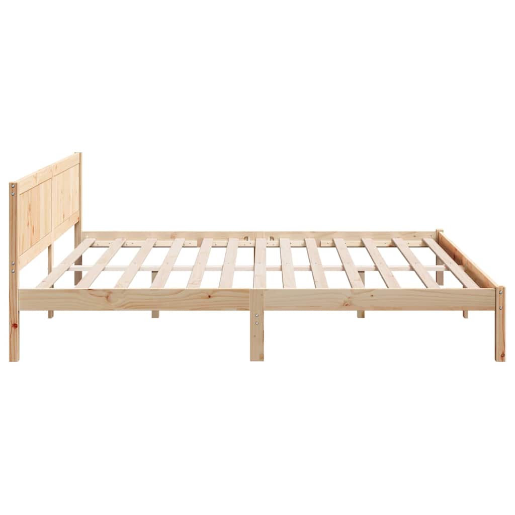vidaXL Grenenhouten Bedframe Natuurlijke houtafwerking Massief grenenhout