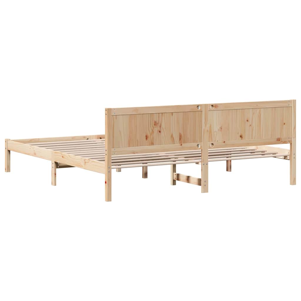 vidaXL Grenenhouten Bedframe Natuurlijke houtafwerking Massief grenenhout