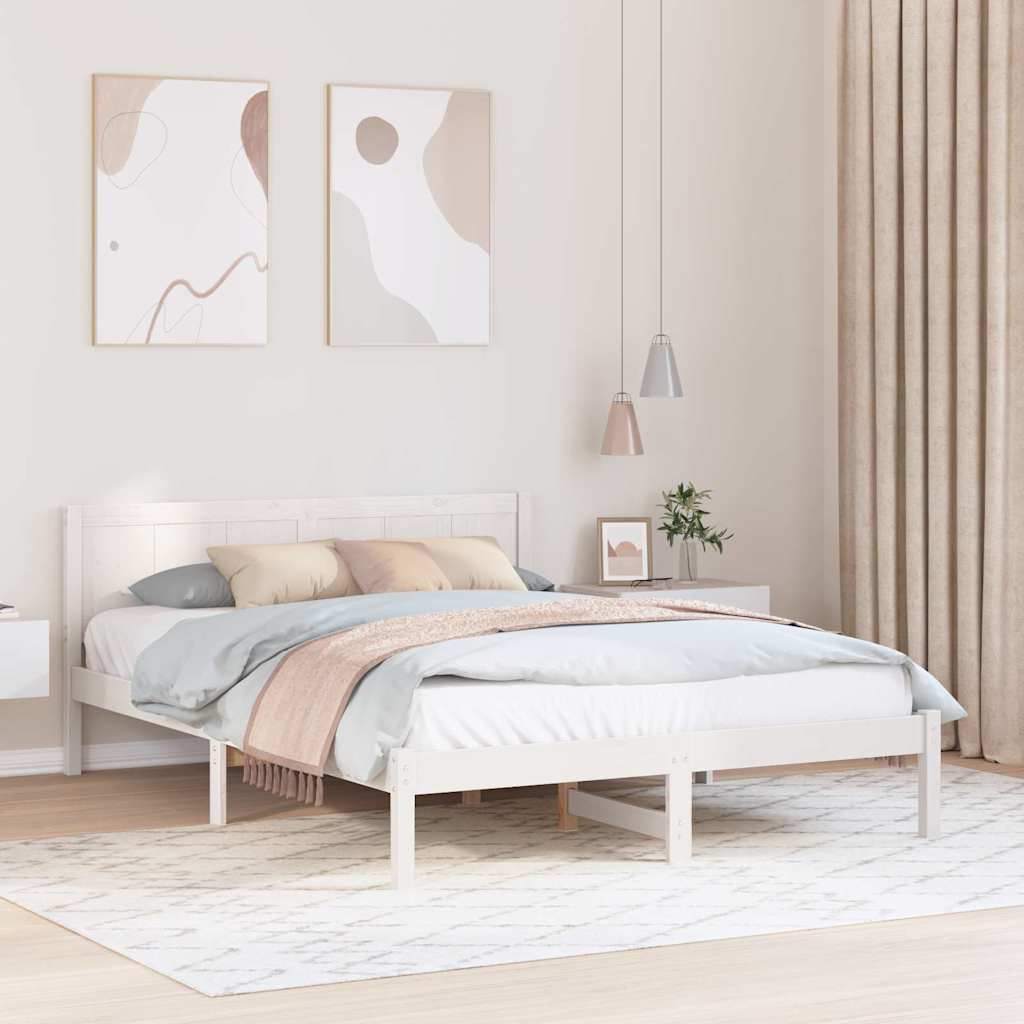 vidaXL Grenenhouten Bedframe Natuurlijke houtafwerking Massief grenenhout