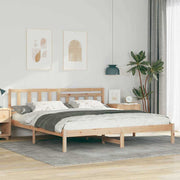 vidaXL Bedframe met hoofdeinde Bruin 200 x 200 cm Massief grenenhout