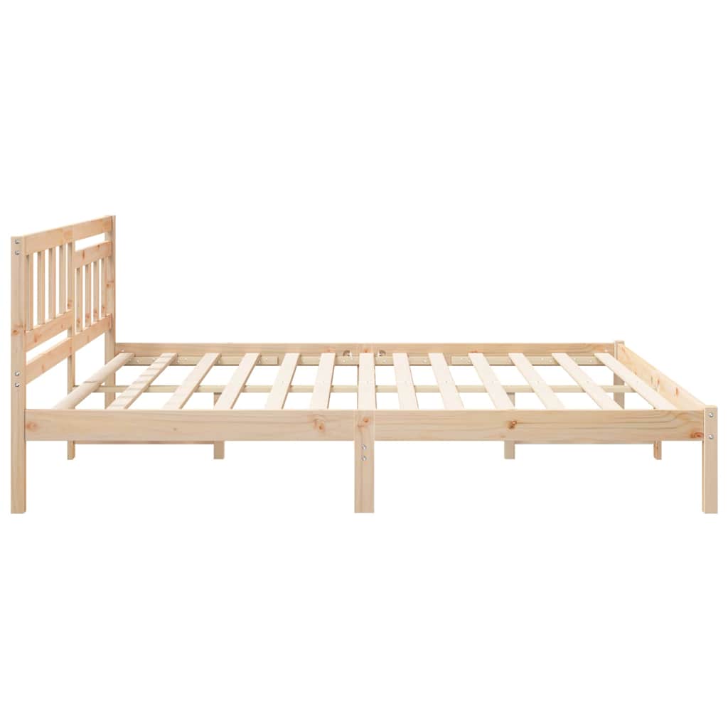vidaXL Bedframe met hoofdeinde Bruin 200 x 200 cm Massief grenenhout