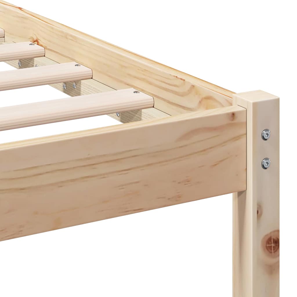 vidaXL Bedframe met hoofdeinde Bruin 200 x 200 cm Massief grenenhout