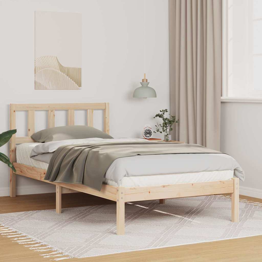 vidaXL Bedframe met hoofdeinde Bruin 200 x 200 cm Massief grenenhout