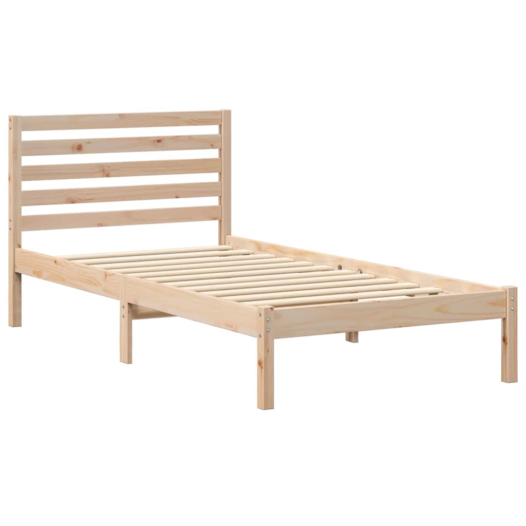 vidaXL Bedframe met hoofdeinde Bruin 80 x 200 cm Massief grenenhout