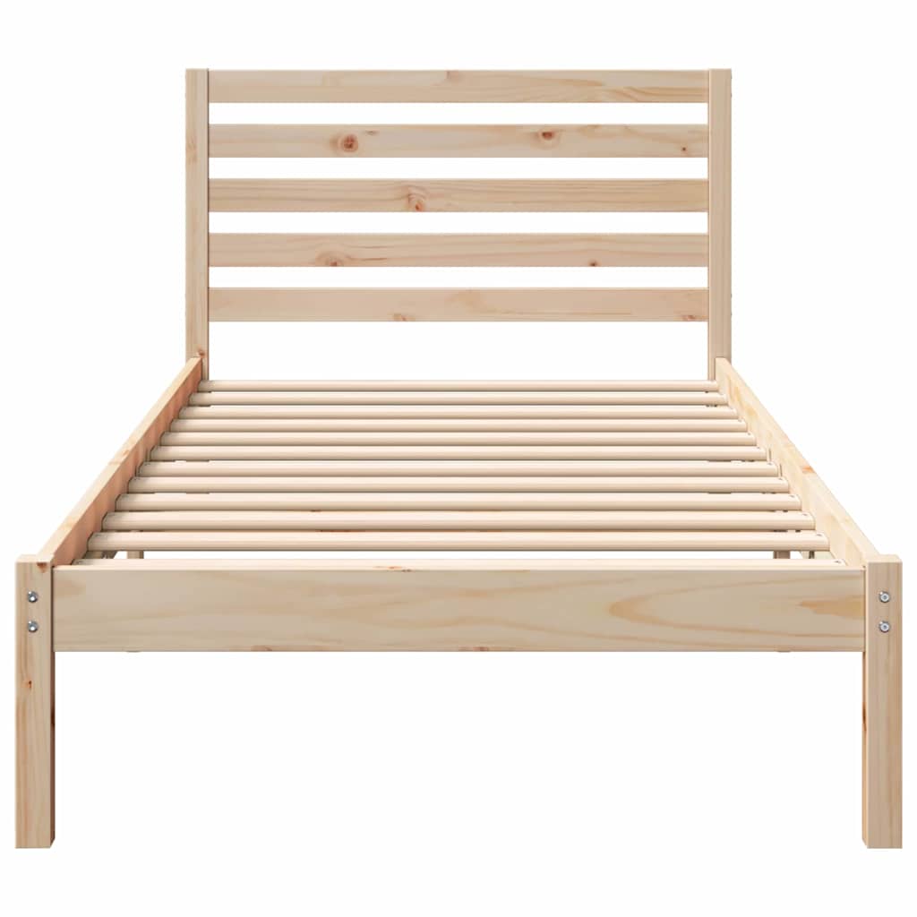 vidaXL Bedframe met hoofdeinde Bruin 80 x 200 cm Massief grenenhout