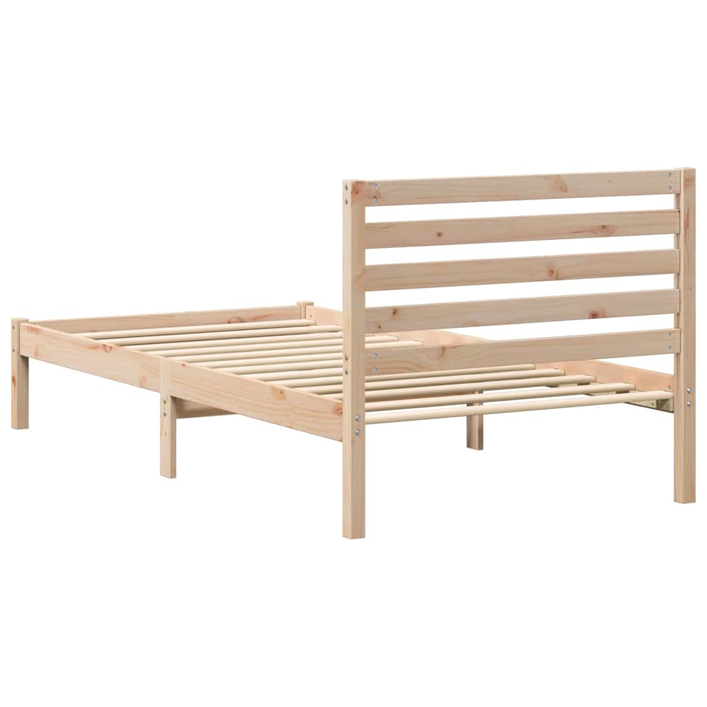 vidaXL Bedframe met hoofdeinde Bruin 80 x 200 cm Massief grenenhout