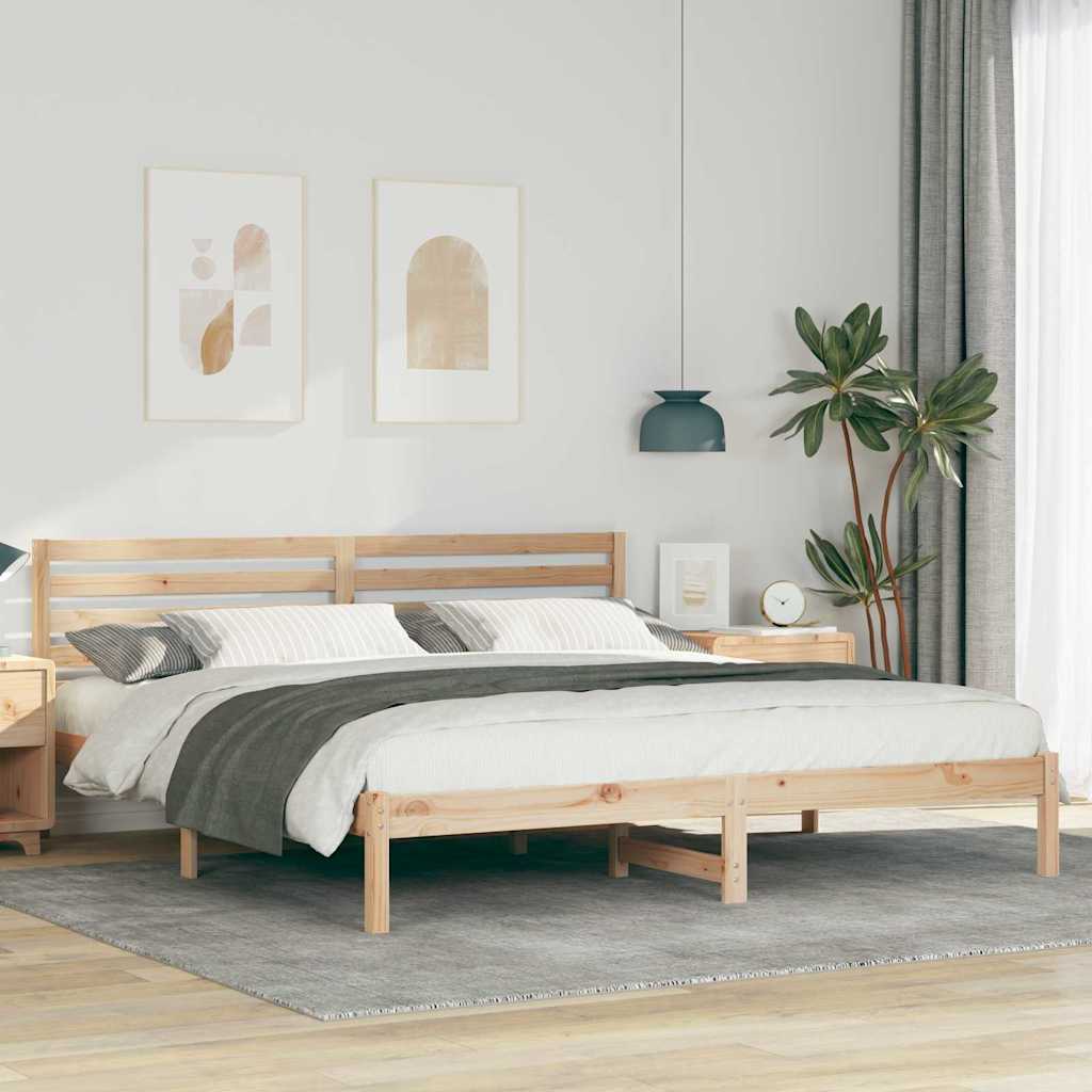 vidaXL Bedframe met hoofdeinde Bruin 80 x 200 cm Massief grenenhout