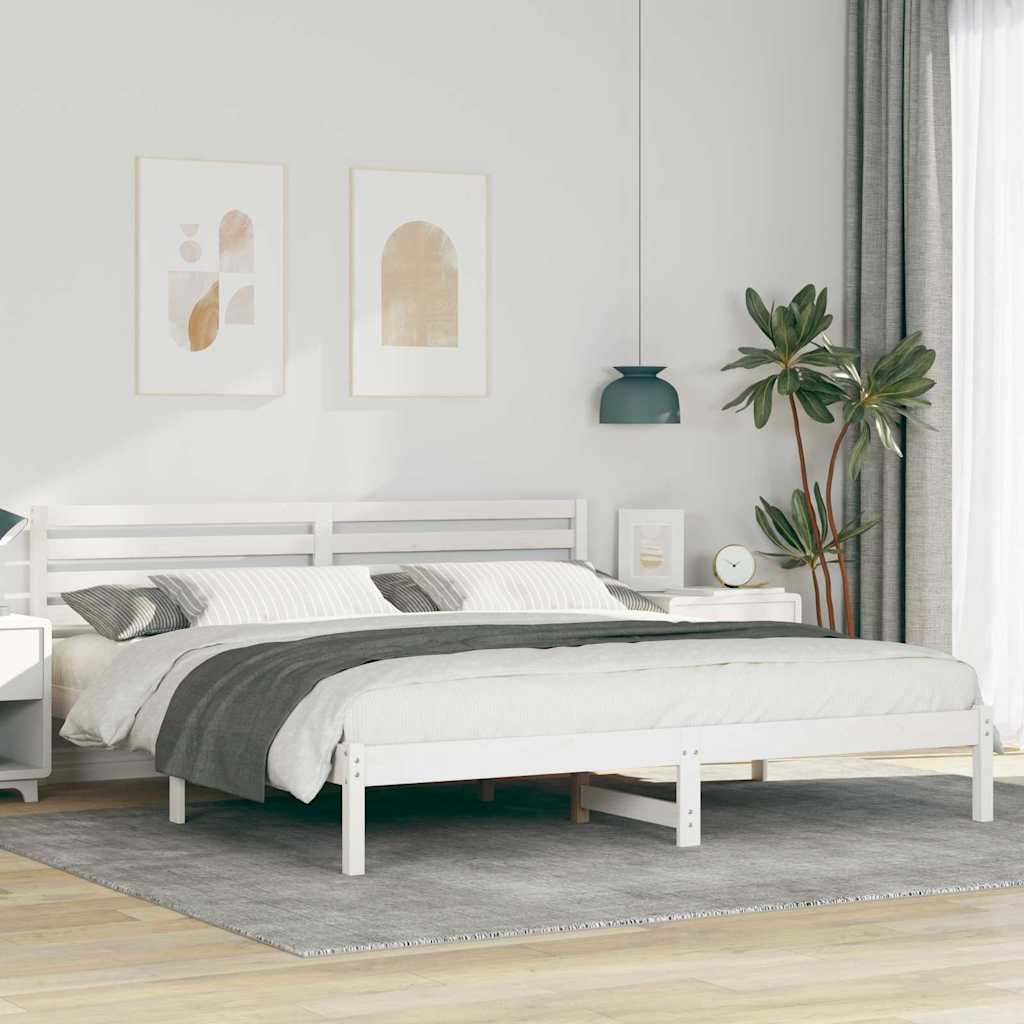vidaXL Bedframe met hoofdeinde Bruin 80 x 200 cm Massief grenenhout