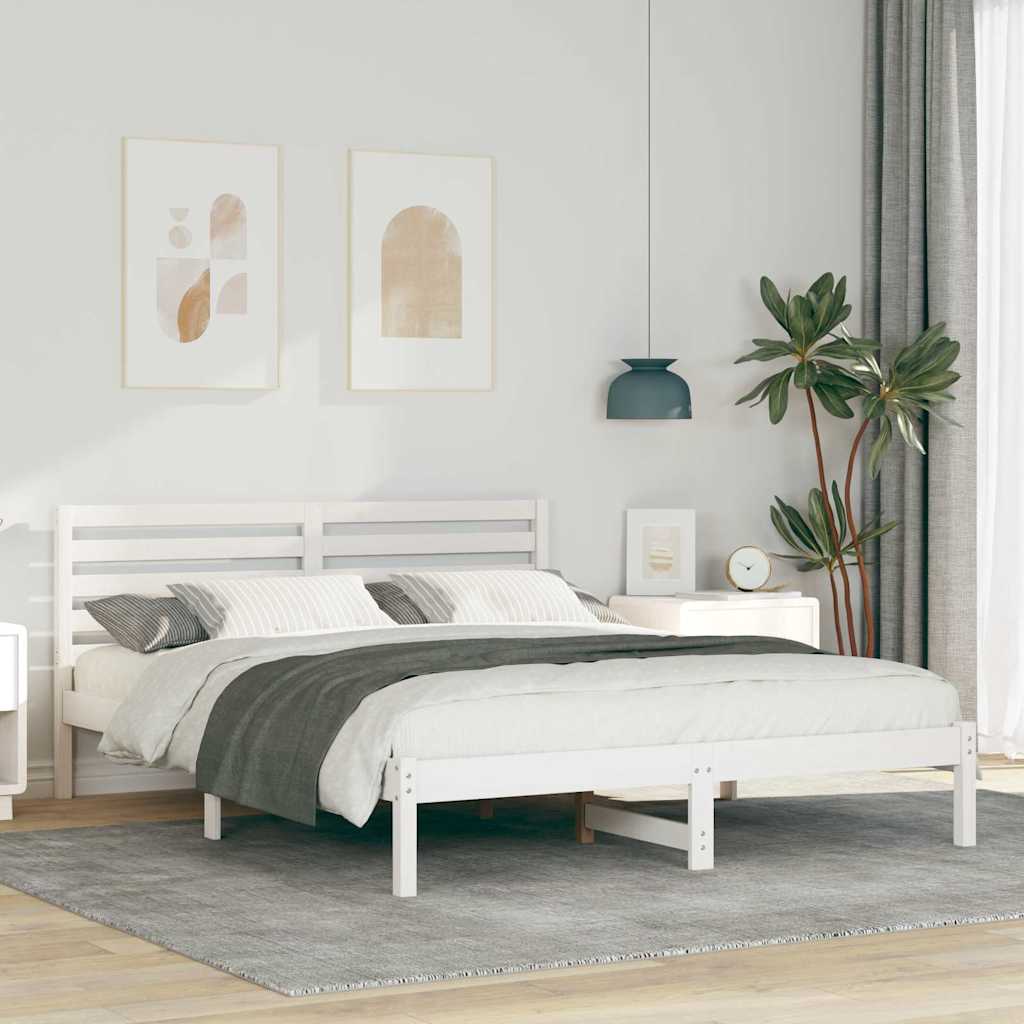vidaXL Bedframe met hoofdeinde Bruin 80 x 200 cm Massief grenenhout