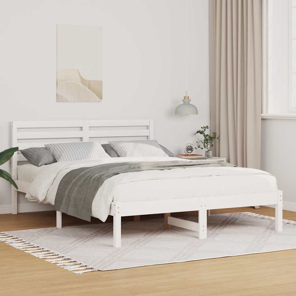 vidaXL Bedframe met hoofdeinde Bruin 80 x 200 cm Massief grenenhout