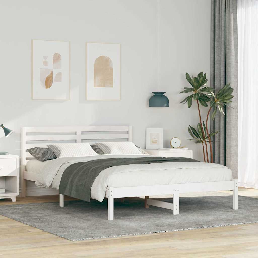 vidaXL Bedframe met hoofdeinde Bruin 80 x 200 cm Massief grenenhout