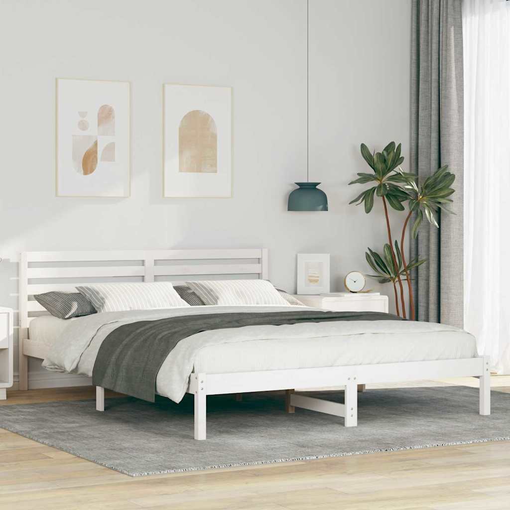 vidaXL Bedframe met hoofdeinde Bruin 80 x 200 cm Massief grenenhout