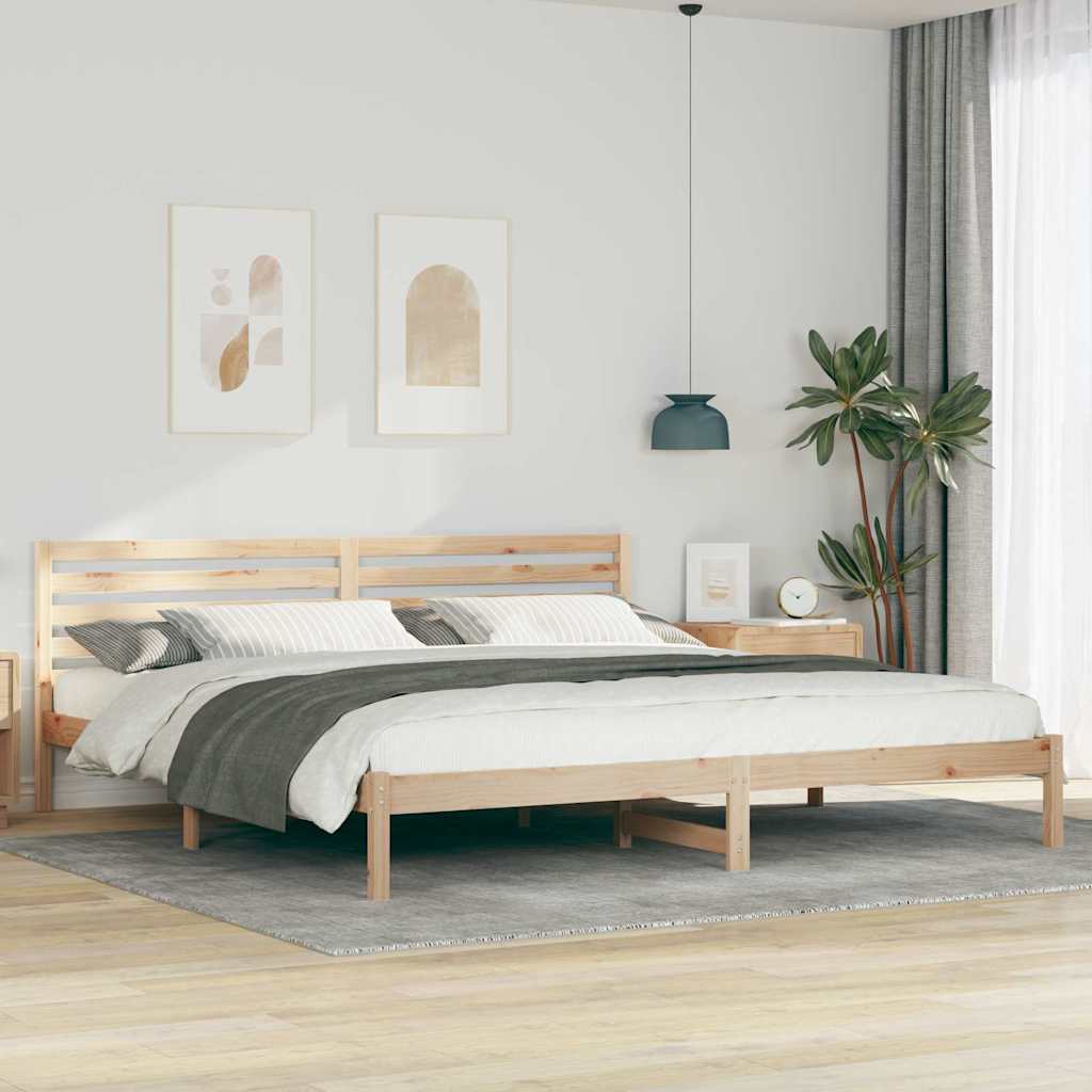 vidaXL Bedframe met hoofdeinde Bruin 80 x 200 cm Massief grenenhout