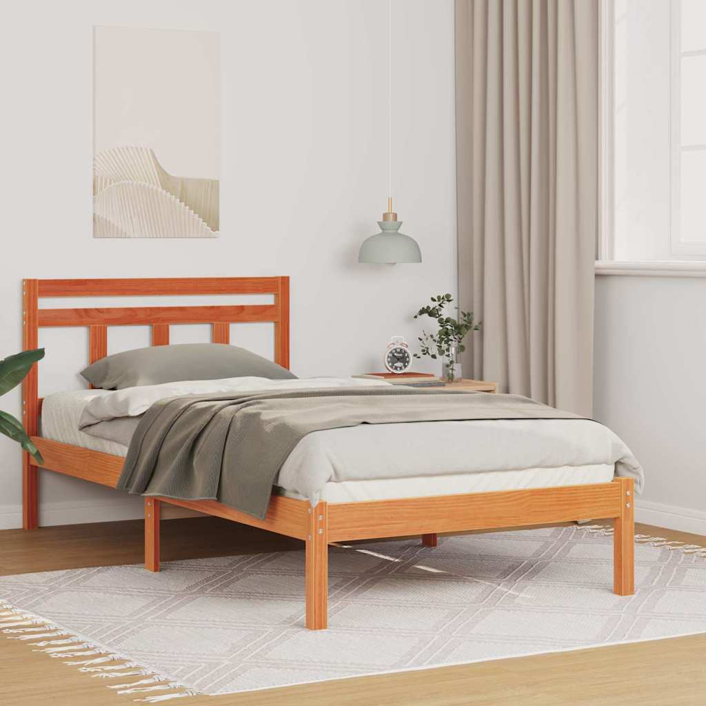 vidaXL Bedframe Bruin Massief grenenhout
