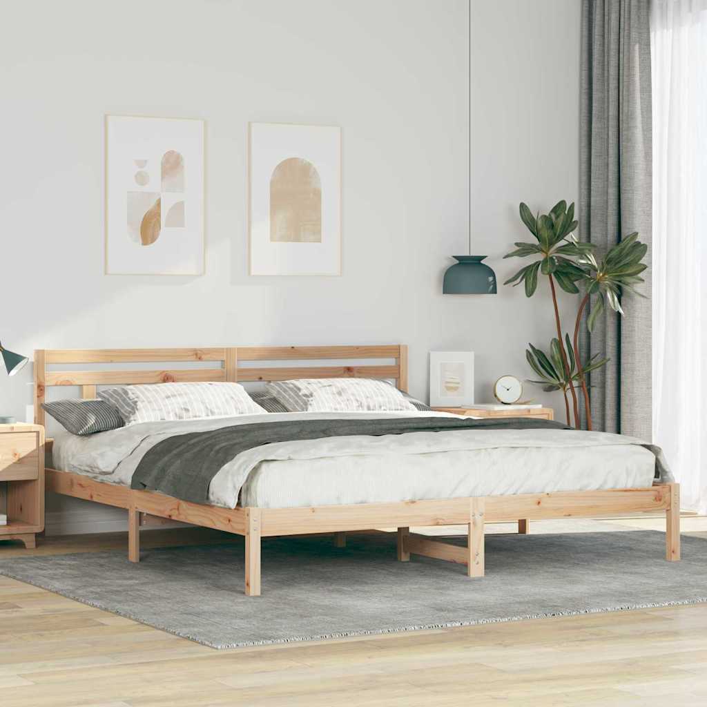 vidaXL Bedframe Bruin Massief grenenhout
