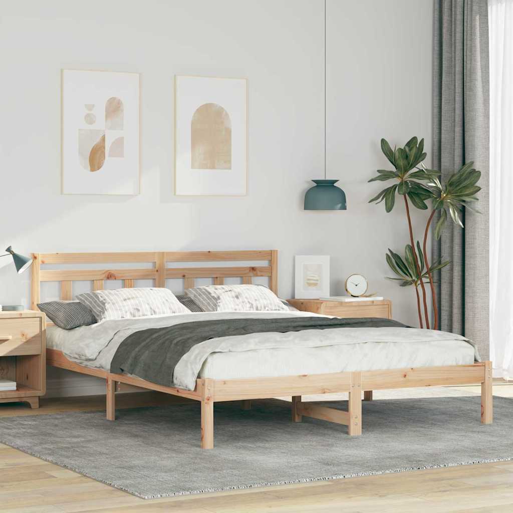 vidaXL Bedframe Bruin Massief grenenhout