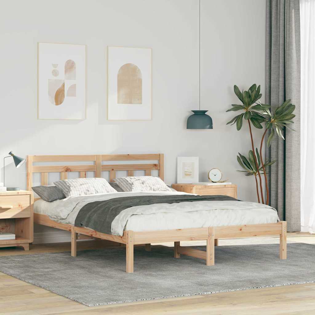 vidaXL Bedframe Bruin Massief grenenhout