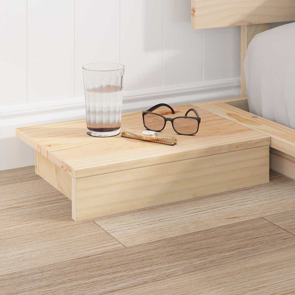 vidaXL Vloerbed met Nachtkastjes 200x200cm van Massief Hout